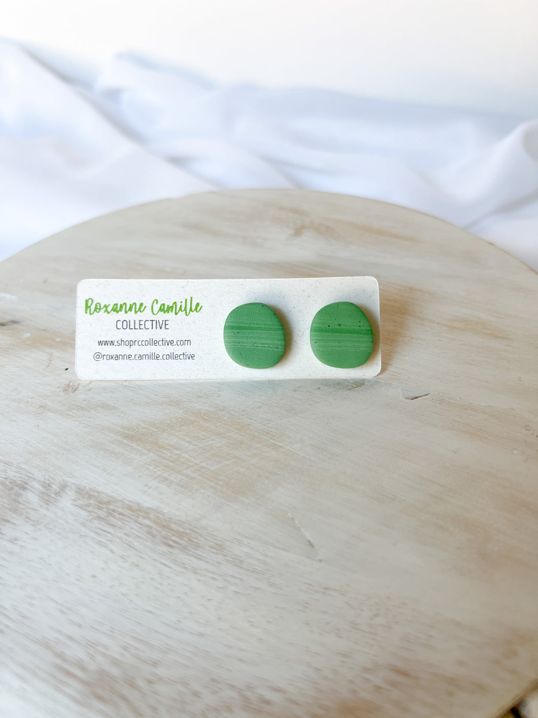 Green Pebble Studs