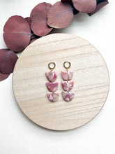 Load image into Gallery viewer, Pink Faux Quartz Huggies
