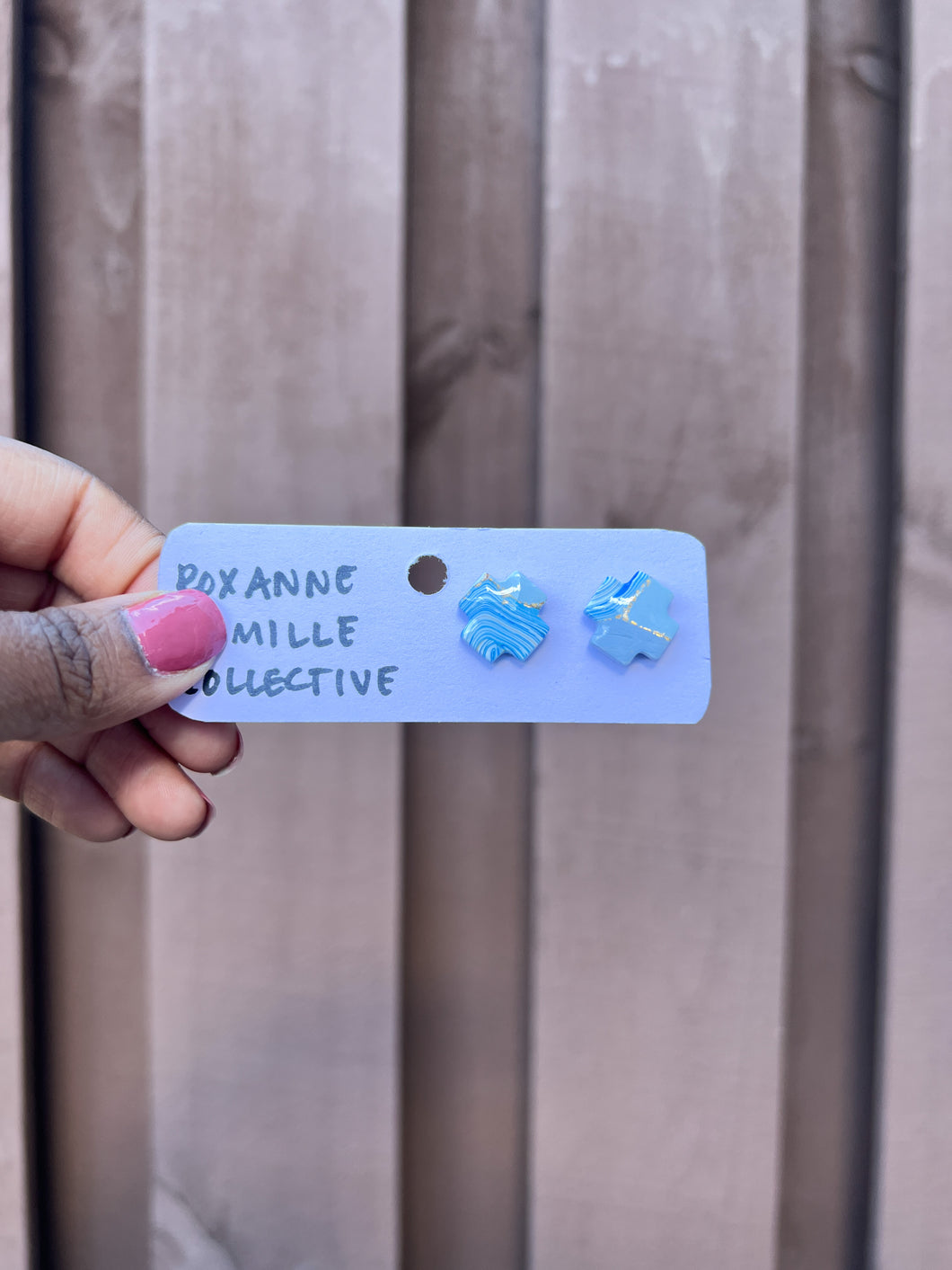 Abstract Blues Studs